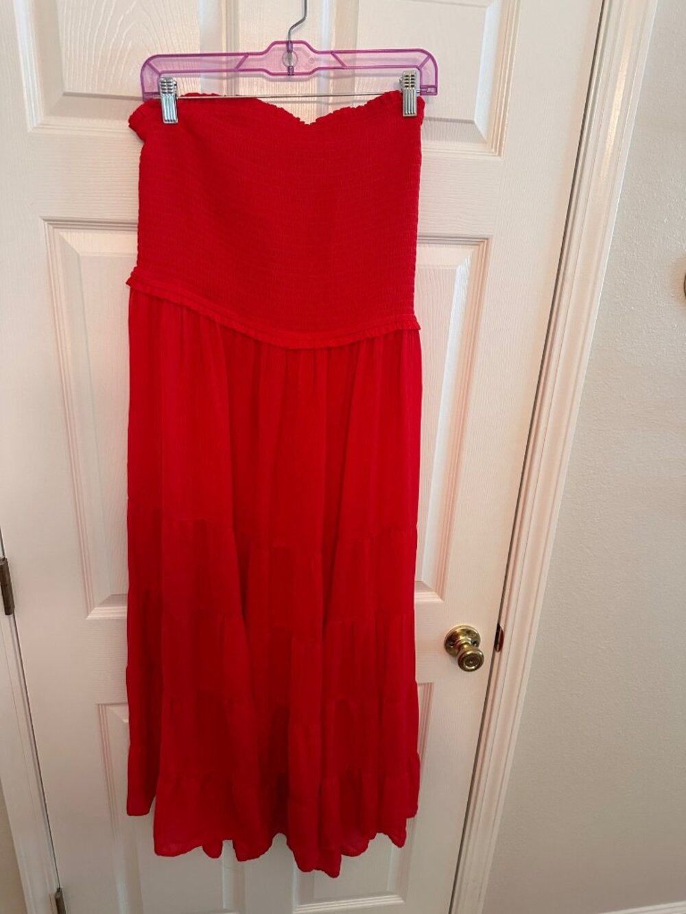 Wild Fable red strapless smocked maxi dress size xxl